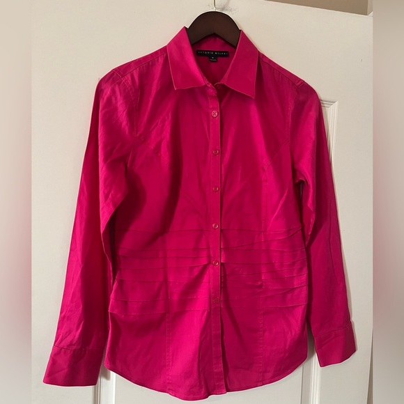 Antonio Milani Fuchsia Button Down Blouse Women’s size Medium - Picture 1 of 15